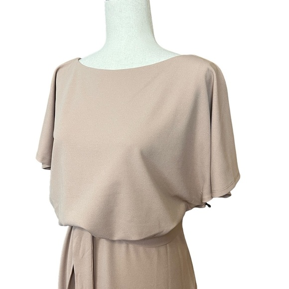 Kensie Tie Front Blouson Dress. Tan Blush Size 10 #1333 NWT - Picture 5 of 12